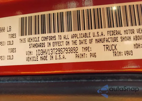 2009 Dodge Ram 1500 St из США, поврежденный, VIN 1D3HV13T29S793892